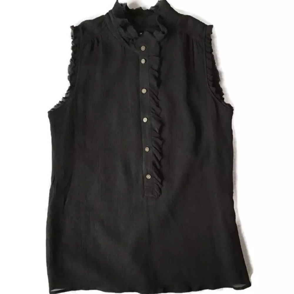 J Crew Silk Sleeveless Blouse black